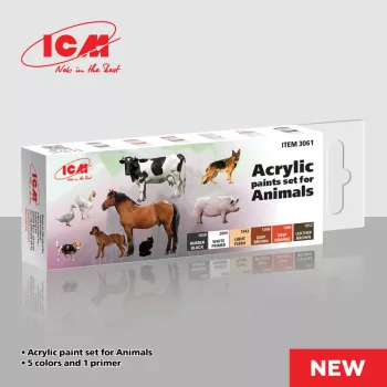 ICM - ICM Animals - acrylic paint set 6 bottles х 12 ml
