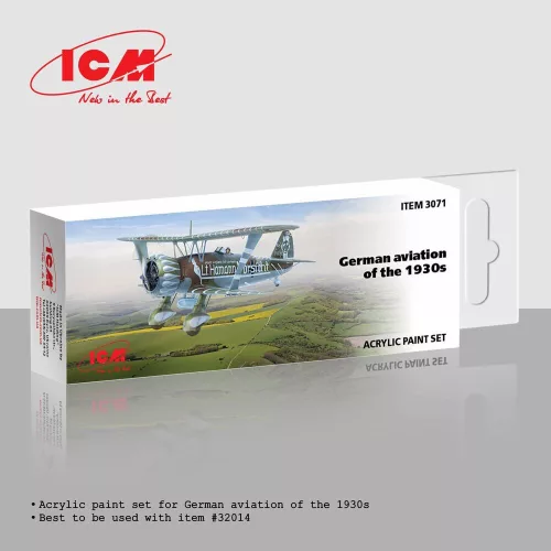 ICM - Acrylic Paint Set for German aviation of the 1930s 6 x12 ml