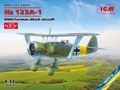ICM - Hs 123A-1, WWII German attack aircraft (100% new molds)