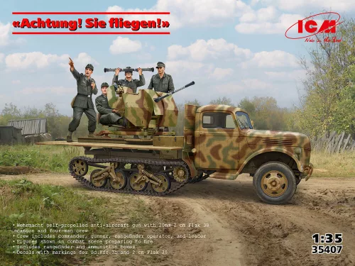 ICM - Achtung! Sie fliegen! (Sd.Kfz.3b with 2 cm Flak 38 and crew)