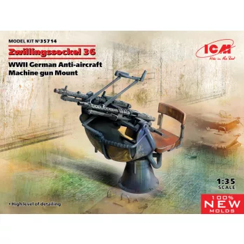  ICM - Zwillingssockel 36, WWII German Anti-aircraft Machihe gun Mount