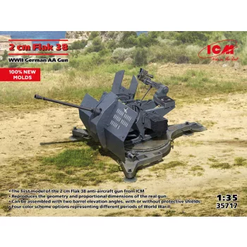 ICM - 1:35 ICM Flak 38, WWII German AA Gun (100% new molds)