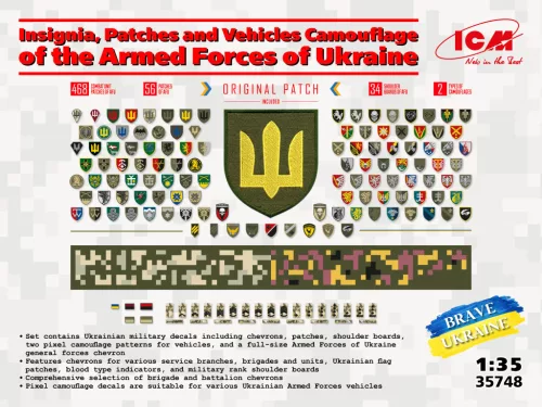 ICM - 1/35 Chevrons of Personnel and Camouflage of Military Vehicles of the Ukrainian Army