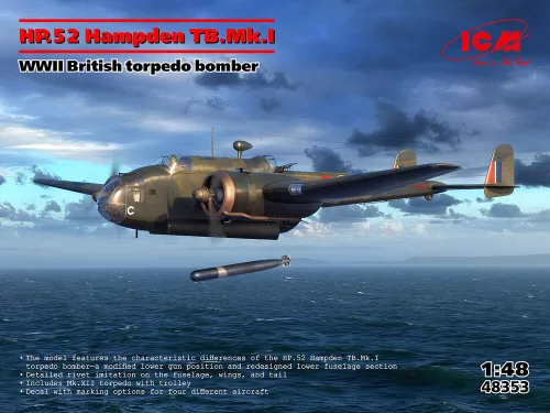 ICM - HP.52 Hampden TB.Mk.I WWII British torpedo bomber