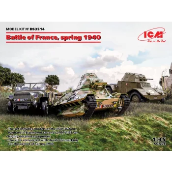   ICM - Battle of France, spring 1940. French combat vehicles  (Panhard 178 AMD-35, FCM 36, Laffly V15T)
