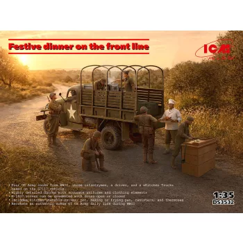   ICM - Festive dinner on the front line (WWII US Army Kitchen Truck US Field Stove M1937 with cooks)