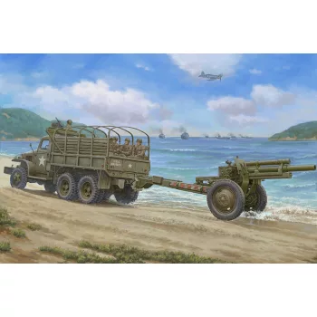   I LOVE KIT - 1:35 American Cargo Truck CCKW-352 Machine Gun Turret Version with M2A1 105MM Howitzer for USA Army