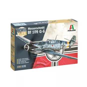  Italeri - 1:72 German Fighter Aircraft Messerschmitt Bf 109 G-6 WWII Aces