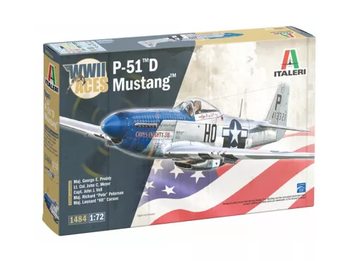 Italeri - 1:72 American Fighter Aircraft P-51D Mustang Aces, WWII