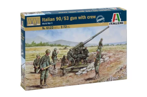 Italeri - 1:72 Italian 90/53 gun with Crew, WWII