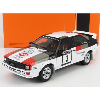   Ixo-Models - AUDI QUATTRO N 3 RALLY 1000 LAKES 1982 H.MIKKOLA - A.HERTZ WHITE GREY RED