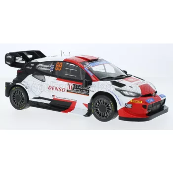   Ixo-Models - TOYOTA YARIS GR HYBRID RALLY1 TEAM TOYOTA GAZOO RACING WRT N 69 2nd RALLY MONTECARLO 2023 KALLE ROVANPERA - JONNE HALTTUNEN WHITE RED BLACK
