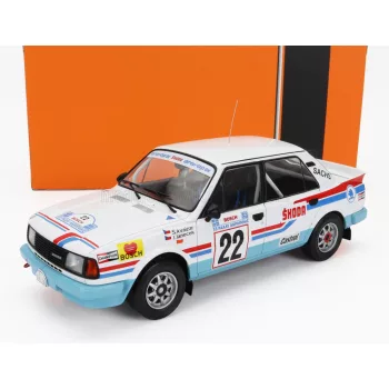   Ixo-Models - SKODA 130LR N 22 RALLY ACROPOLIS 1986 SVATOPLUK KVAIZAR - JIRI JANECEK WHITE LIGHT BLUE