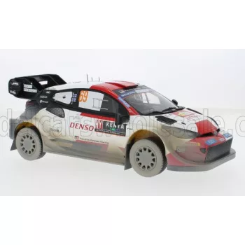   Ixo-Models - TOYOTA YARIS GR HYBRID RALLY1 TEAM TOYOTA GAZOO RACING WRT (dirty version) N 69 2nd RALLY SAFARI 2023 KALLE ROVANPERA - JONNE HALTTUNEN WHITE RED BLACK