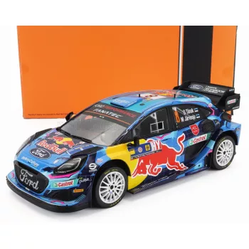   Ixo-Models - FORD ENGLAND PUMA RALLY1 TEAM RED BULL FORD WORLD RALLY M-SPORT N 8 3rd RALLY CENTRAL EUROPEAN 2023 OTT TANAK - MARTIN JARVEOJA BLUE YELLOW RED