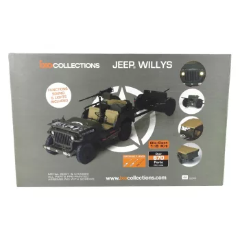   Ixo-Models - JEEP WILLYS USA ARMY WITH TRAILER 1941 - WITH LIGHT & SOUND EFFECTS MILITARY GREEN