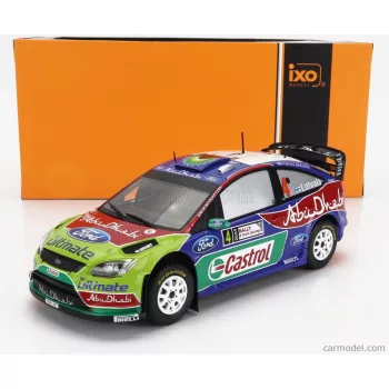   Ixomodels - Ford England Focus Rs Wrc09 N 4 Winner Rally Sardinia Italy 2009 J.M.Latvala - M.Anttila Blue Red Green