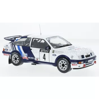   Ixo-Models - FORD ENGLAND SIERRA RS COSWORTH TEAM FORD MOTORSPORTS N 4 5th RALLY 1000 LAKES 1988 STIG BLOMQVIST - BENNY MELANDER WHITE BLUE