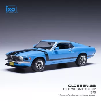   Ixo-Models - 1:43 Ford Mustang Boss 302 Bright Blue and Black 1970 - IXO