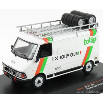   Ixo-Models - Fiat 242 Van Fiat Team Totip Jolly Club Assistance Rally 1985 - Lancia 037 White Green Orange