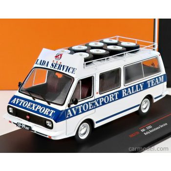   Ixo-Models - Raf 2203 Minibus Team Rally Lada Service Assistance Autoexport 1983 White Blue