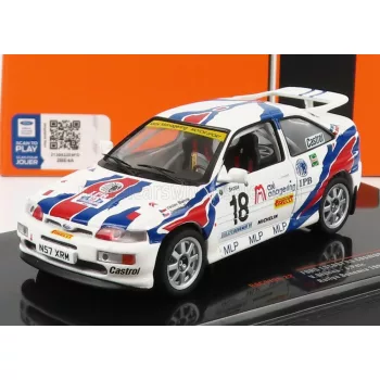   Ixo-Models - FORD ENGLAND ESCORT RS COSWORTH N 18 RALLY BOHEMIA 1996 V.BLAHNA - J.PELC WHITE BLUE RED