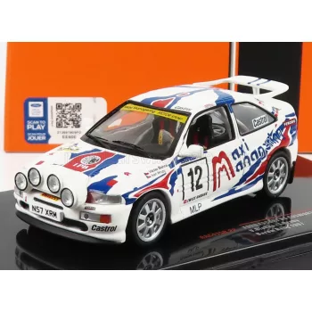   Ixo-Models - FORD ENGLAND ESCORT RS COSWORTH (night version) N 12 RALLY BARUM 1996 V.BLAHNA - I.HRUBY WHITE BLUE RED
