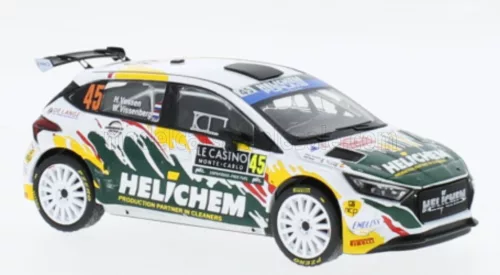 Ixo-Models - HYUNDAI i20 N RALLY2 N 45 RALLY MONTECARLO 2024 HENK VOSSEN - WILLEM VISSENBERG WHITE GREEN YELLOW
