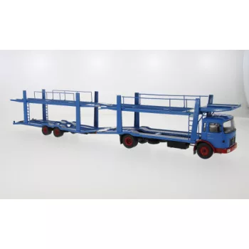   Ixo-Models - MAN Autotransporter mit Anhänger, blau/rot, 1970, 1:43
