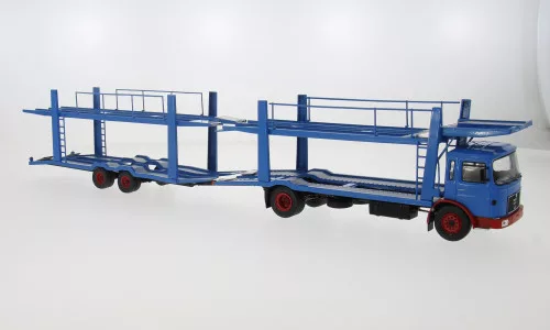 Ixo-Models - MAN Autotransporter mit Anhänger, blau/rot, 1970, 1:43