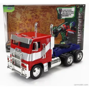   Jada - Peterbilt 352 Tractor Truck 3-Assi 1979 - Optimus Prime Transformers Movie Red Blue