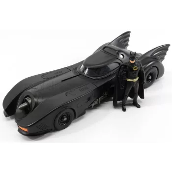   Jada - BATMAN BATMOBILE MOVIE 1989 WITH BATMAN FIGURE MATT BLACK