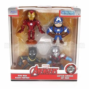   Jada - FIGURES SET 4X AVENGERS - BLACK PANTHER - IRON MAN - ANT-MAN - CAPTAIN AMERICA - CM. 6.0 VARIOUS