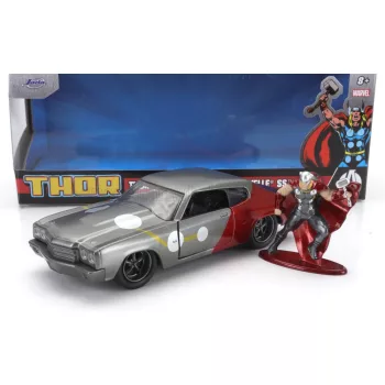 Jada - CHEVROLET CHEVELLE SS 1970 WITH THOR FIGURE GREY RED