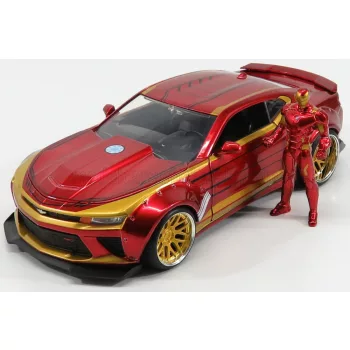   Jada - CHEVROLET CAMARO COUPE WITH IRON MAN FIGURE 2016 RED GOLD