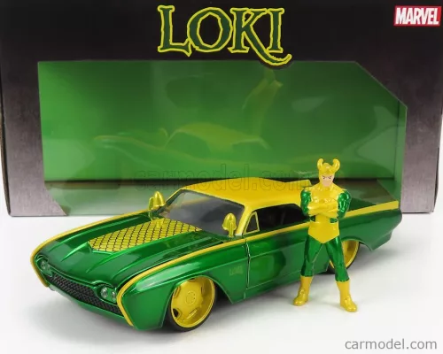 Jada - Ford Usa Thunderbird With Marvel Loki 1963 Green Yellow