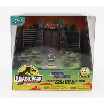   Jada - ACCESSORIES DIORAMA - SET JURASSIC PARK WITH FORD USA EXPLORER JURASSIC PARK 1995 - JEEP WRANGLER RUBICON OPEN 1999 VARIOUS