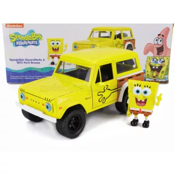   Jada - FORD USA BRONCO WITH SQUAREPANTS SPONGEBOB FIGURE 1973 YELLOW
