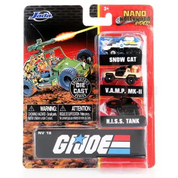   Jada - GI JOE SET 3X GI JOE SNOW CAT - V.A.M.P. MKII - H.I.S.S. TANK VARIOUS