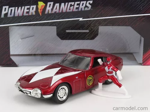 Jada - Toyota 2000Gt Coupe 1967 With Power Rangers Figure Red Met White
