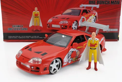 Jada - TOYOTA SUPRA WITH ONE PUNCH MAN SAITAMA FIGURE 1995 ORANGE