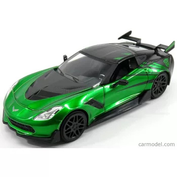   Jada - Chevrolet Corvette C7 Coupe Stingray 2014 - Crosshairs Transformers V L'Ultimo Cavaliere - Movie 2017 Green Met Black