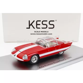   Kess Models - ALFA ROMEO 6C 3000 SUPERFLOW II PININFARINA 1956 RED WHITE