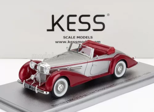 Kess Models - BENTLEY MKVI DROPHEAD ch.B122DA COUPE CABRIOLET OPEN 1949 SILVER RED