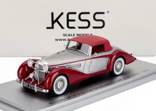 Kess Models - BENTLEY MKVI DROPHEAD ch.B122DA COUPE CABRIOLET CLOSED 1949 SILVER RED