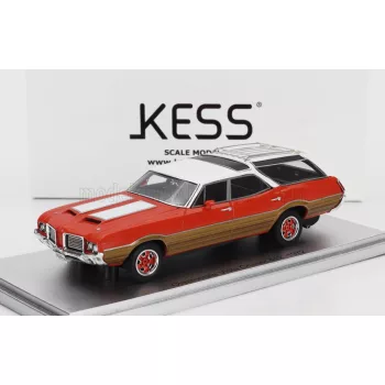   Kess Models - OLDSMOBILE VISTA CRUISER 442 SW STATION WAGON 1972 RED WHITE WOOD