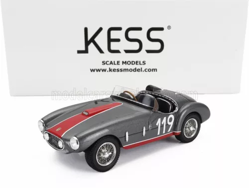 Kess Models - FERRARI 166 MM53 SPIDER BARQUETTE ch.0300M VIGNALE BY OBLIN N 119 WINNER COPPA SAR 1955 GREY RED