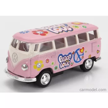   Kinsmart - Volkswagen T1 Samba Minibus Flower 1962 - Without Box Pink