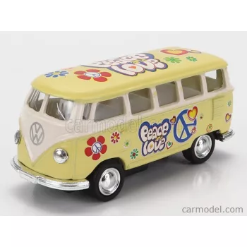   Kinsmart - Volkswagen T1 Samba Minibus Flower 1962 - Without Box Yellow