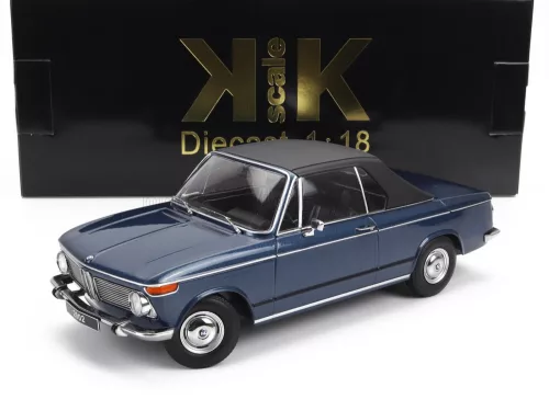 KK-Scale - BMW 2002 CABRIOLET 1968 - WITH REMOVABLE SOFT-TOP BLUE MET